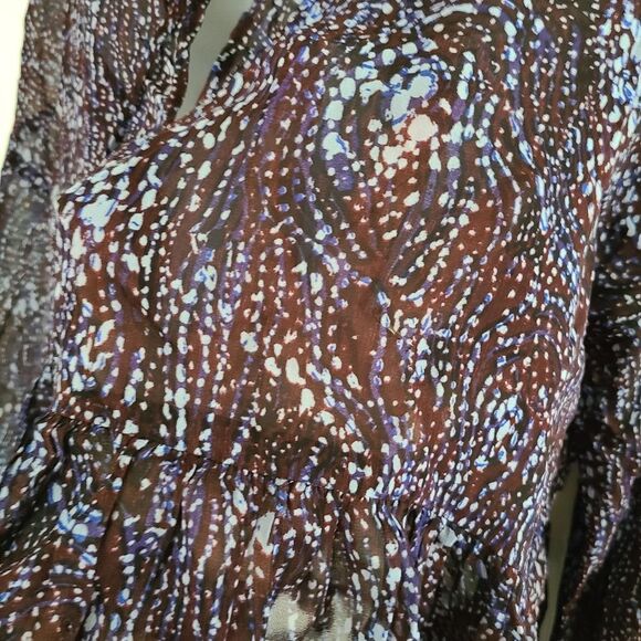 Wilfred Aritzia Blue Spotted Sheer Blouse Size M - Picture 3 of 7